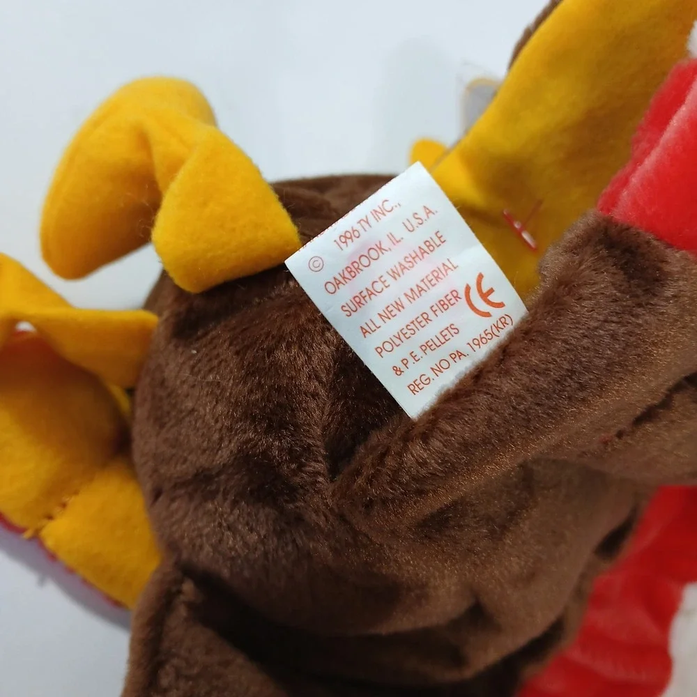 GOBBLES Ty Beanie Baby MultipleTag Errors 1996 Turkey Original Retired MINT Rare